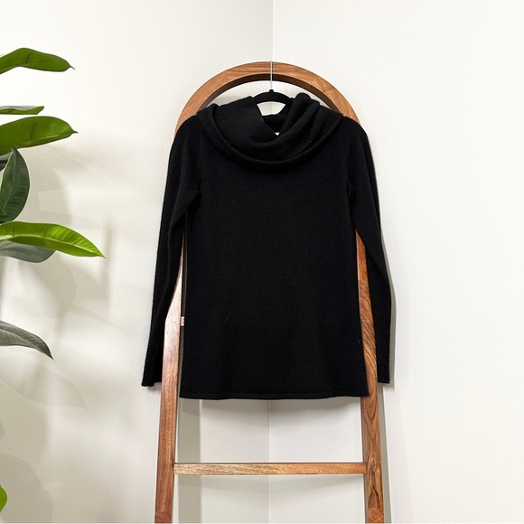 Sundance Sweaters - Sundance SMALL Sweet Sentiments Black 100% Cashmere Cowl Neck Sweater